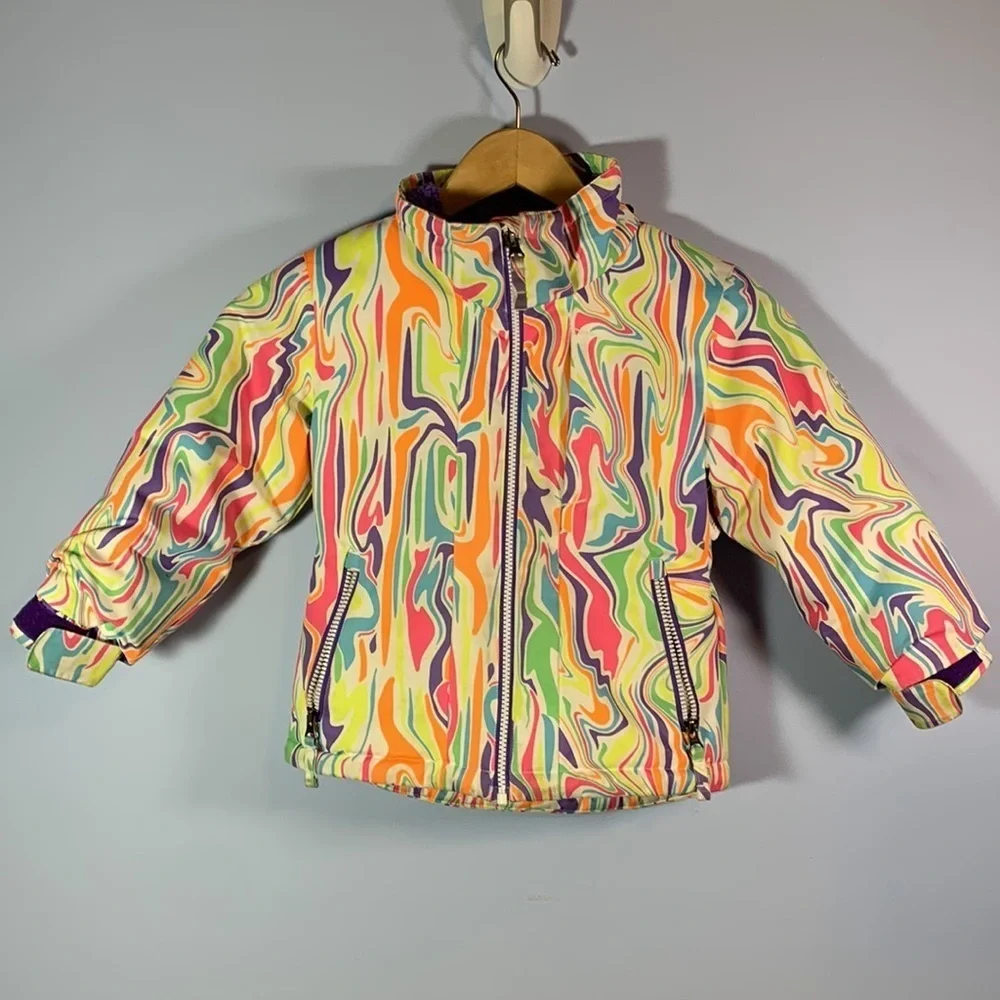 Boulder gear size 4 girls sorbet swirl marble neon ski snow coat hailey hazel